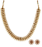 White Stone Studded Polki Necklace Set