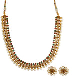 Multi-Color Stone Studded Polki Necklace Set