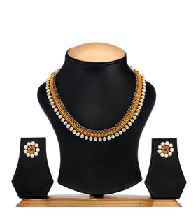 Multi-Color Stone Studded Polki Necklace Set