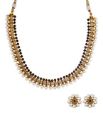 Black Stone Studded Polki Necklace Set