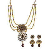 Black Jodhpuri Gold Toned Bandhai Necklace Set