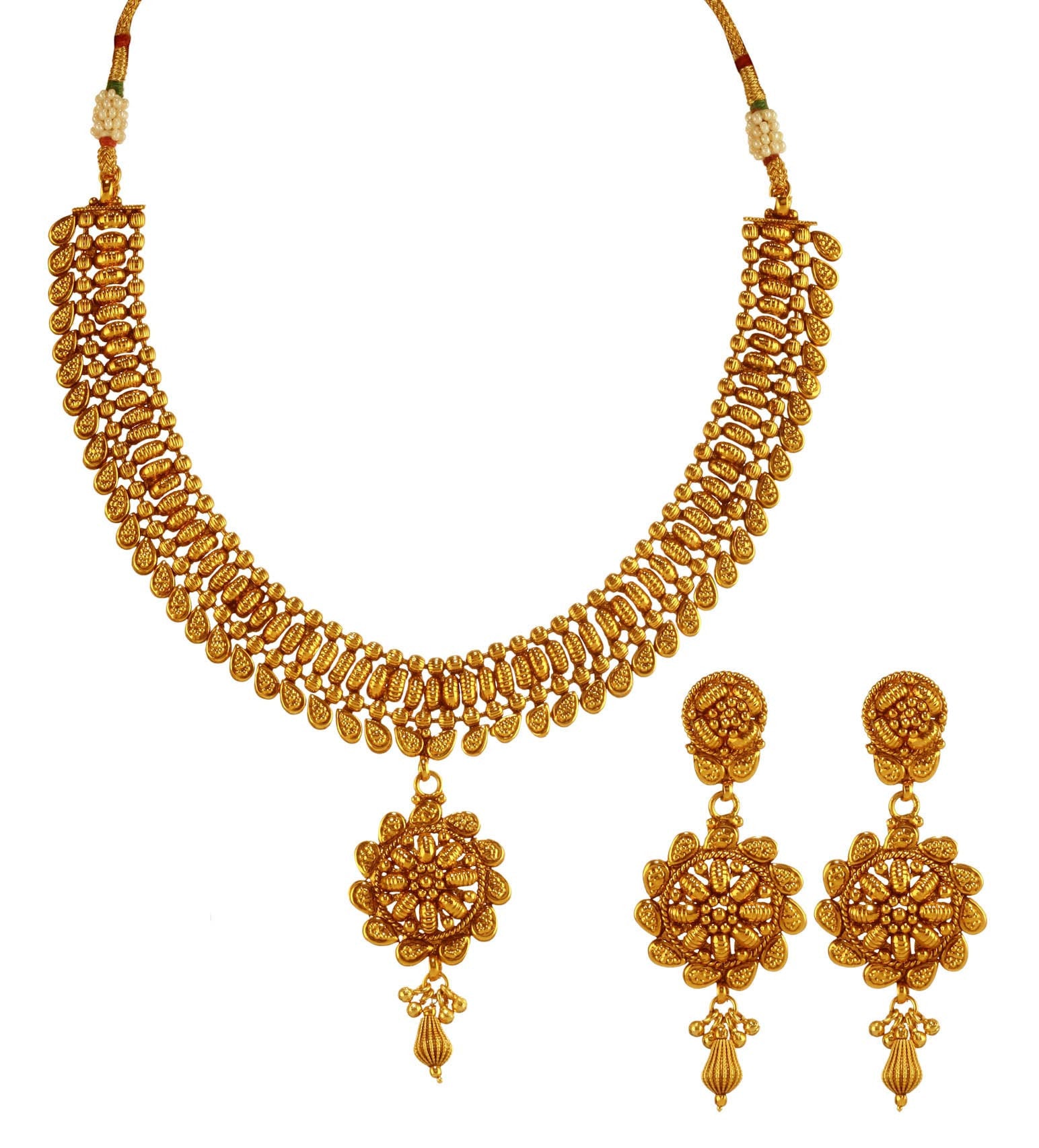 Antique Gold Toned Necklace Set