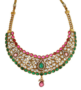 Multi-Color Stone Studded Necklace Set