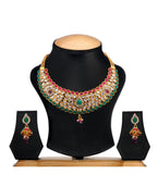 Multi-Color Stone Studded Necklace Set