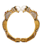Antique Gold Toned Designer Fusion Bangle