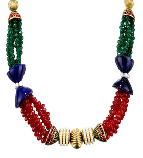 Multi-Color Moti & Pearl Beaded Mala Set