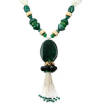 Green Semi-Precious Stone Studded Necklace Set