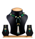 Green Semi-Precious Stone Studded Necklace Set