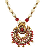 Maroon Stone Studded Designer Mala Set