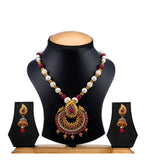 Maroon Stone Studded Designer Mala Set