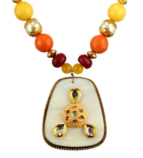 Multi-Color Stone Studded Necklace Set