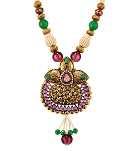 Multi-Color Stone Studded Beaded Mala Set