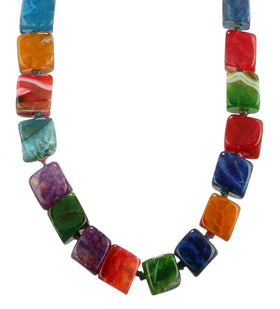 Multi-Colour Cube Stone Beaded Fancy Mala Set