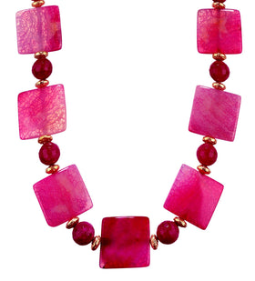 Mauve Heavy Stone Fancy Necklace Set