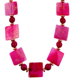 Mauve Heavy Stone Fancy Necklace Set