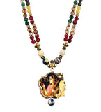 Antique Multi-Color Beaded Victorian Pendant Mala Set