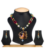 Antique Multi-Color Beaded Victorian Pendant Mala Set