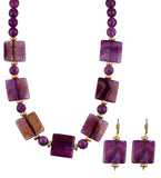 Purple Heavy Stone Fancy Necklace Set