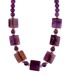 Purple Heavy Stone Fancy Necklace Set