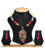 Antique Beaded Temple Design Pendant Mala Set