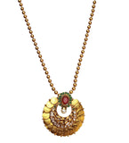 Temple Coin Studded Chain Pendant Set