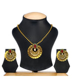 Temple Coin Studded Chain Pendant Set