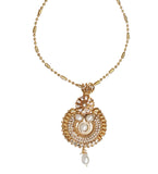 Pearl & Stone Studded Chain Pendant Set