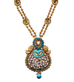 Turquoise Meenakari Chain Pendant Set