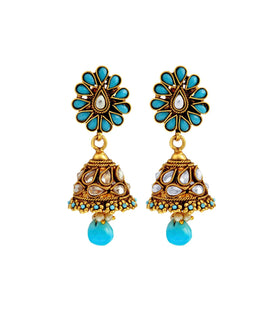 Turquoise Meenakari Chain Pendant Set