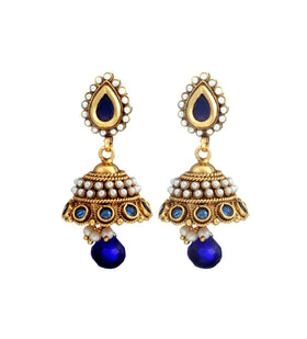 Royal Blue Temple Design Chain Pendant Set