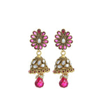 Magenta Meenakari Chain Pendant Set