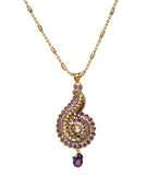 Purple Gold Toned Designer Necklace Set