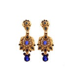 Royal Blue Stone Studded Chain Pendant Set