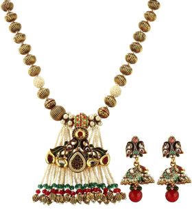 Peacock Designed Polki Necklace Set