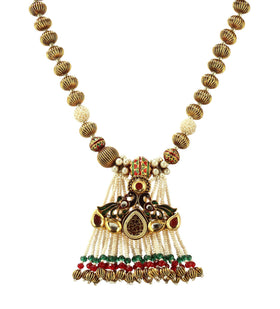 Peacock Designed Polki Necklace Set