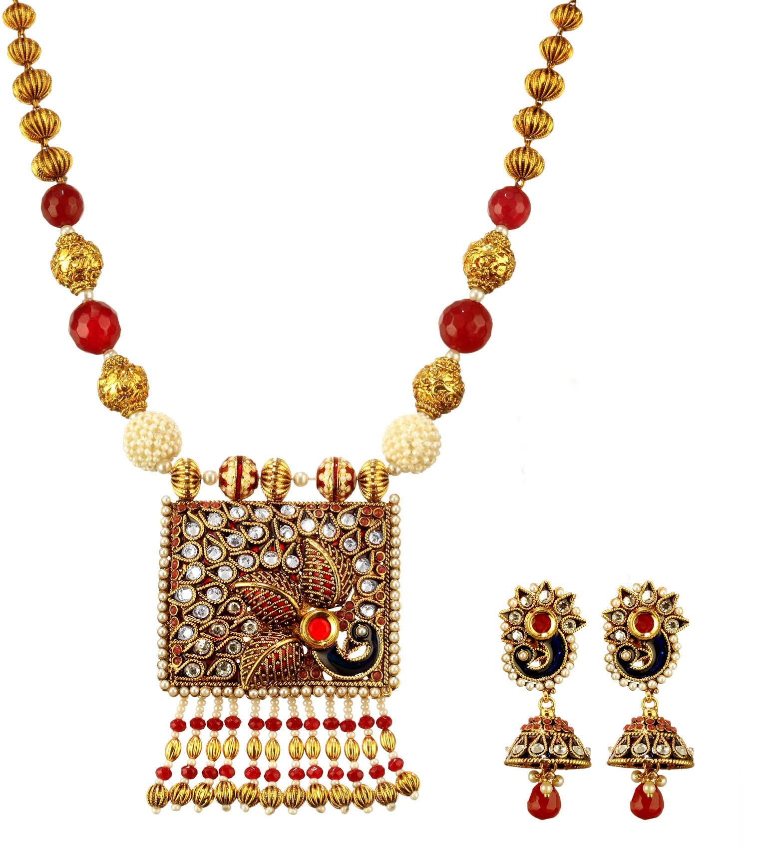 Jodhpuri Meenakari Design Pendant Set