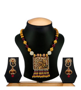 Jodhpuri Meenakari Design Pendant Set