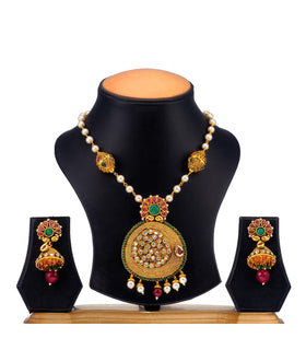 Rajasthani Semi-Stone Studded Chain Pendant Set