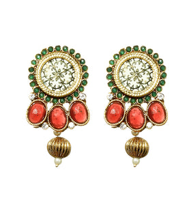 Green Stone Studded Designer Mughlai Mala Set