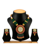 Green Stone Studded Designer Mughlai Mala Set