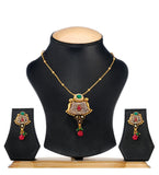 Antique Stone Studded Designer Pendant Set