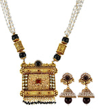 Black Stone Studded Designer Mala Set