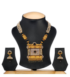 Black Stone Studded Designer Mala Set