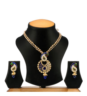 Stone & Pearl Studded Peacock Design Mala Set