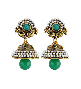 Green Stone Studded Designer Mala Set