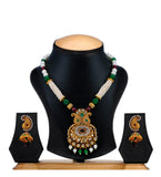 Multi-Color Stone Studded Mala Pendant Set