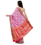 Light Pink Chanderi Cotton Banarasi Saree