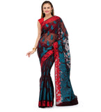 Wine Supernet Banarasi Saree