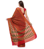 Orange Chanderi Cotton Banarasi Saree