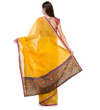 Yellow Supernet Banarasi Saree